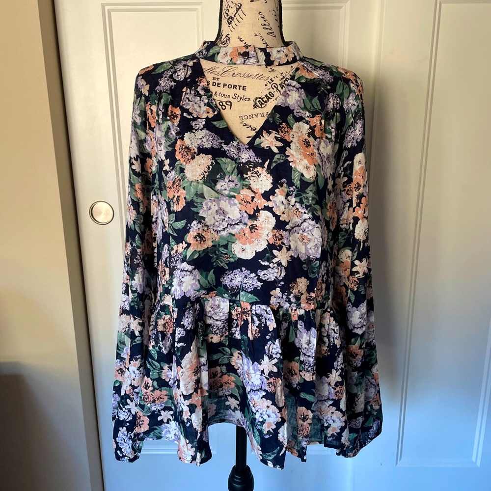 Floral Linen Top